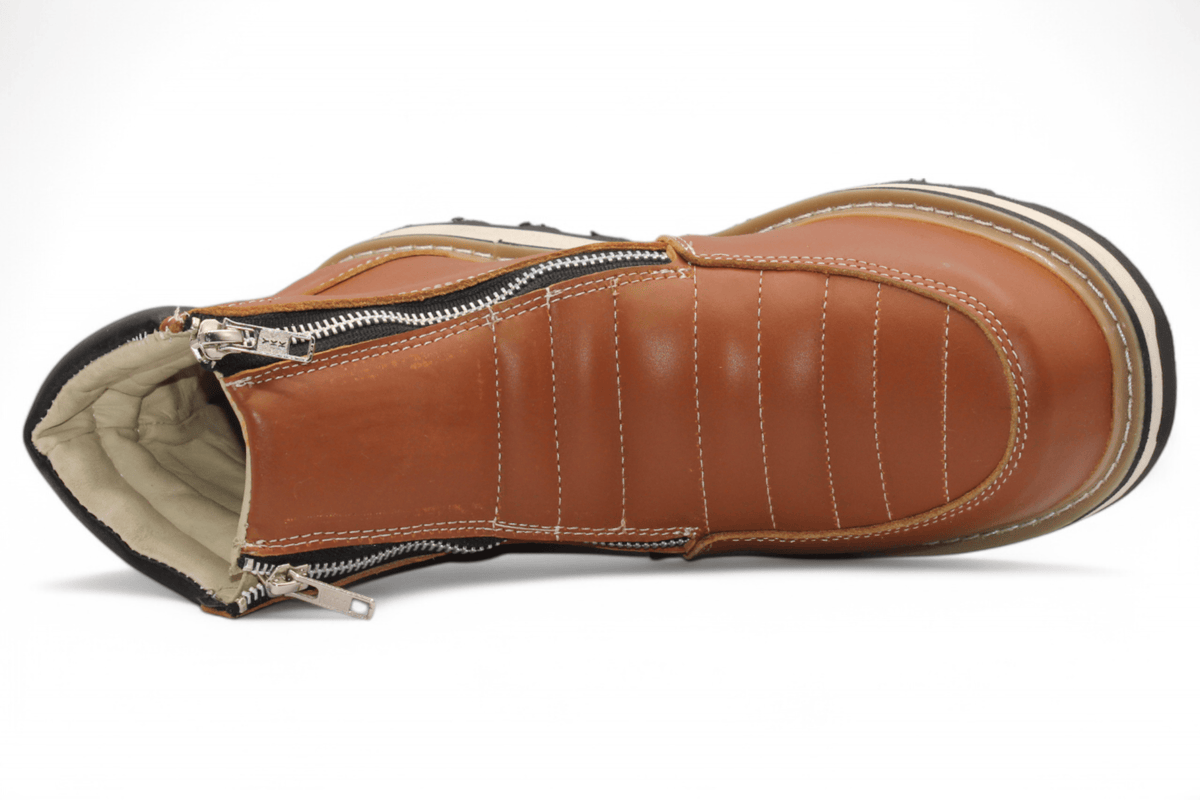 Hooch Boots Boots Men’s Genuine Leather Round Toe Work Shoes Honey Color – Hooch Boots - Top View