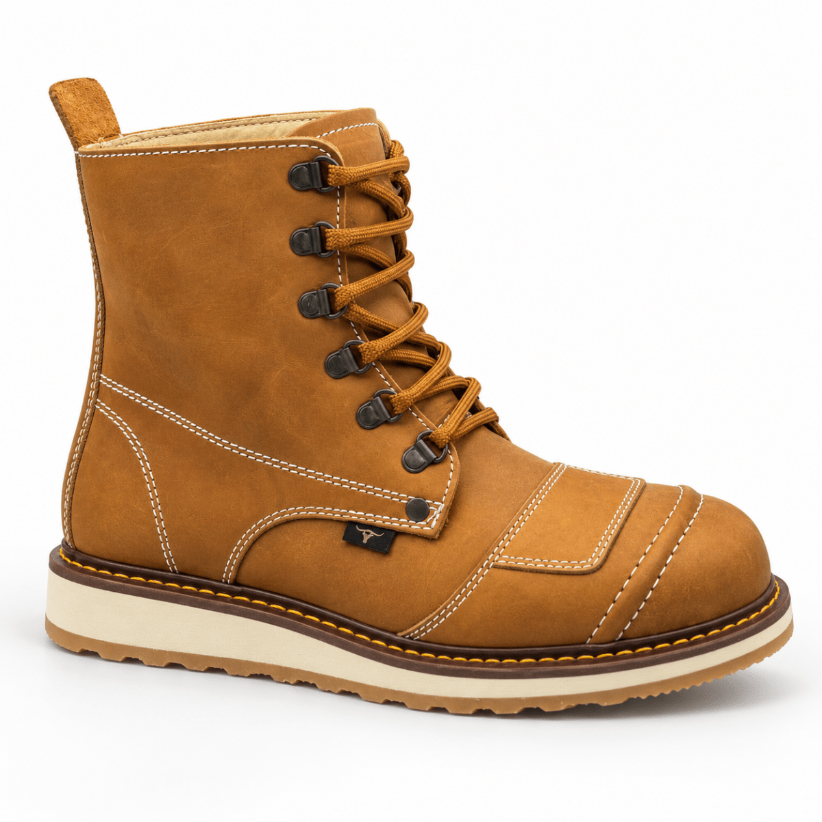 Hooch Boots H50151 men's Honey Crazy Horse leather round toe work boots right side view