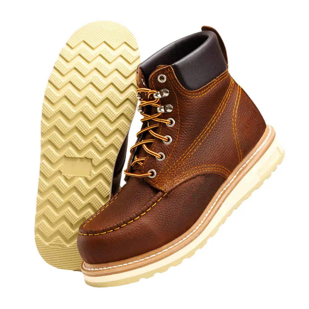 Hammer Men's Double Density Soft Moc Toe Work Boots - Shedron - Side/Sole View