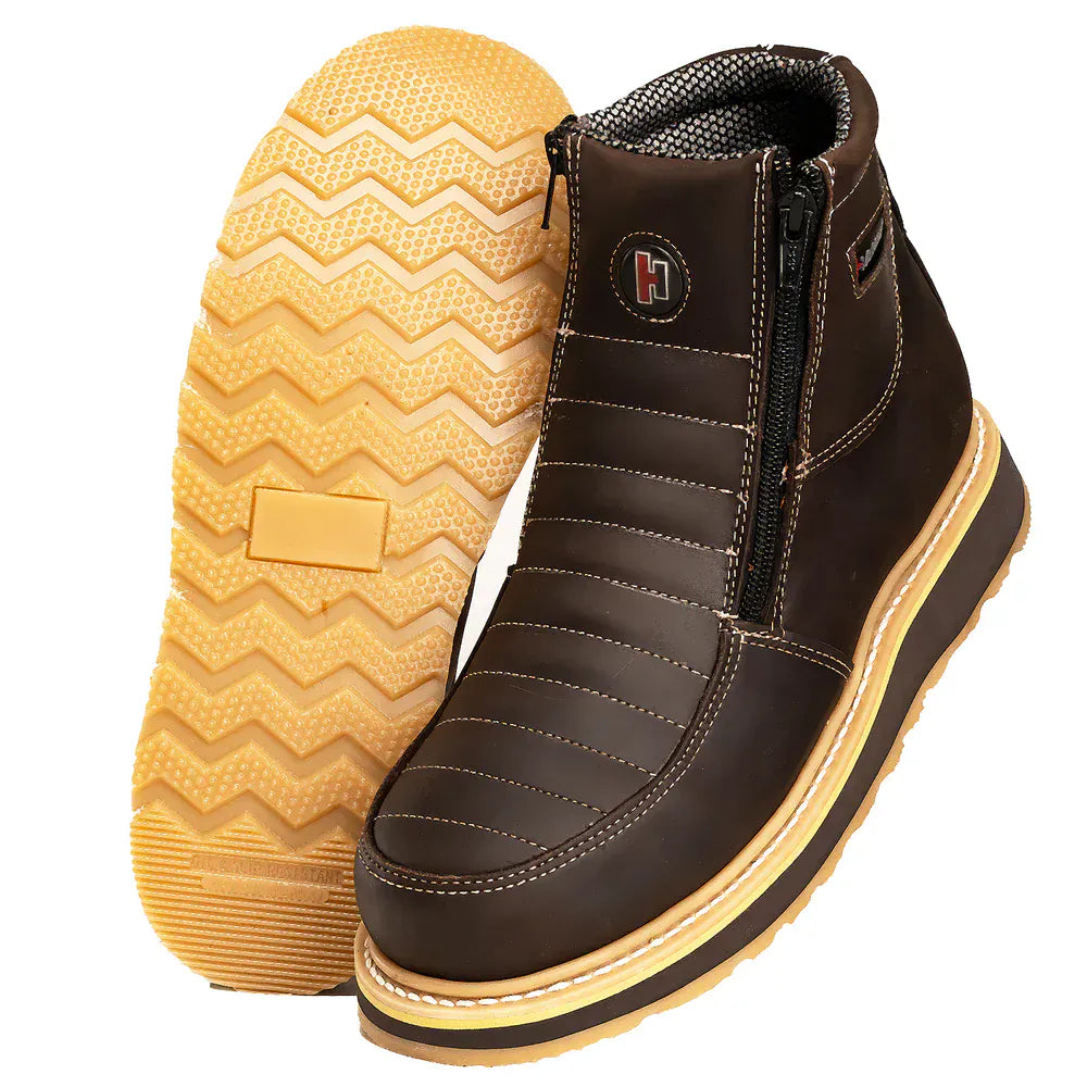 Joe Boots Boots Double Zipper Comfort Work Boot Brown Color - Hammer Boots