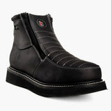 Joe Boots Boots Dual Zipper Comfort Wellington Sole Work Boots Black Color - Hammer Boots