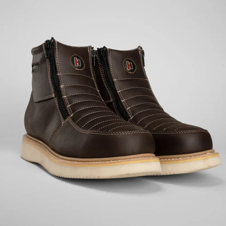 Joe Boots Boots Dual Zipper Comfort Wellington Sole Work Boots Brown Color - Hammer Boots