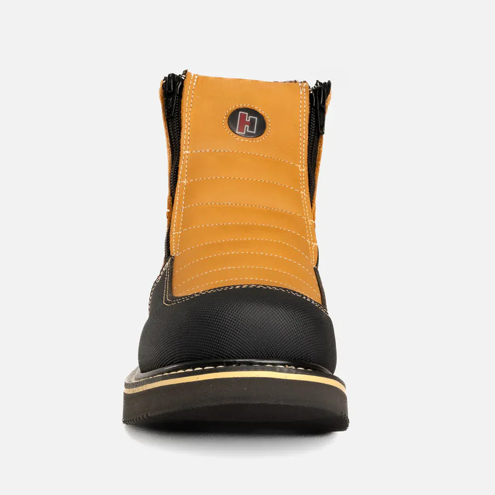 Hammer Men´s Dual Zipper Comfort Work Boots Soft Round Toe - Habanna  - Front View