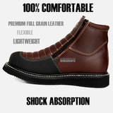 Joe Boots Boots Dual Zipper Comfort Work Boots Wine Color - Hammer Boots