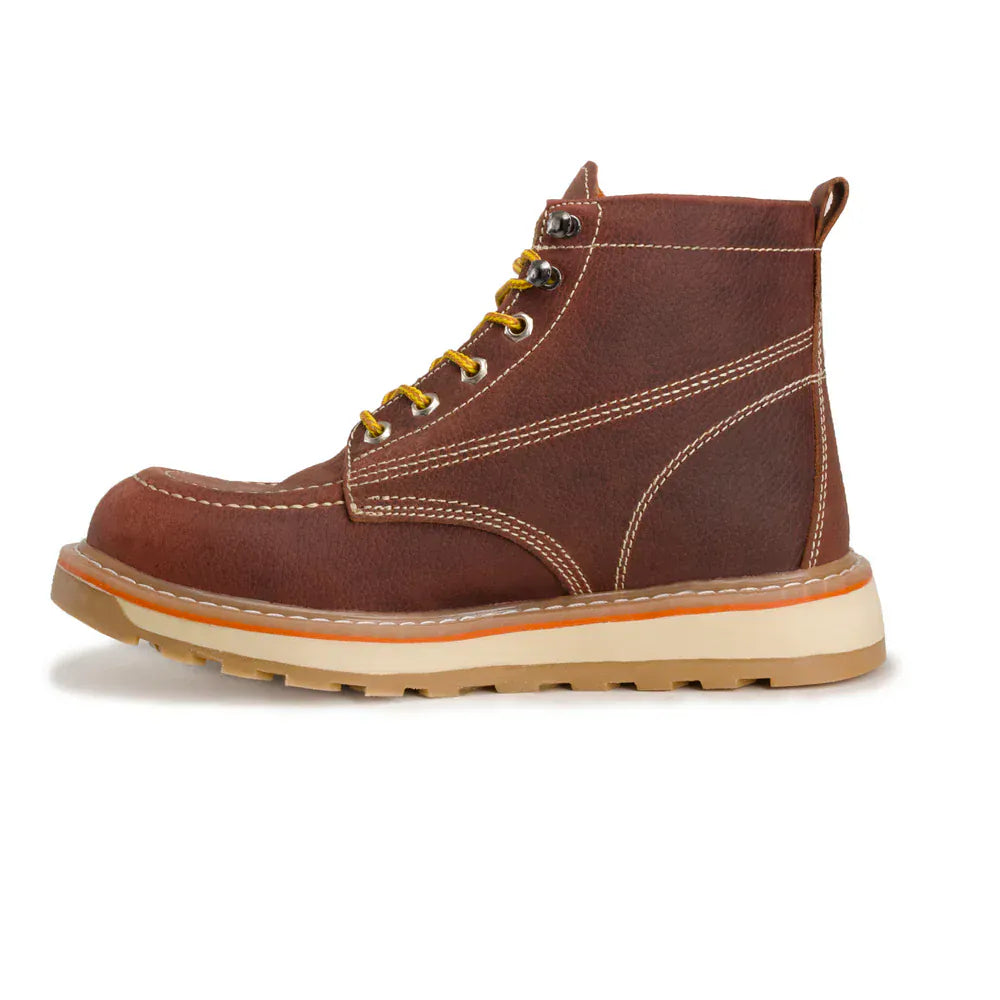 Joe Boots Boots Hammer 6" Leather Work Boots Double Density Sole With MEX Flag Shedron Color - Hammer Boots