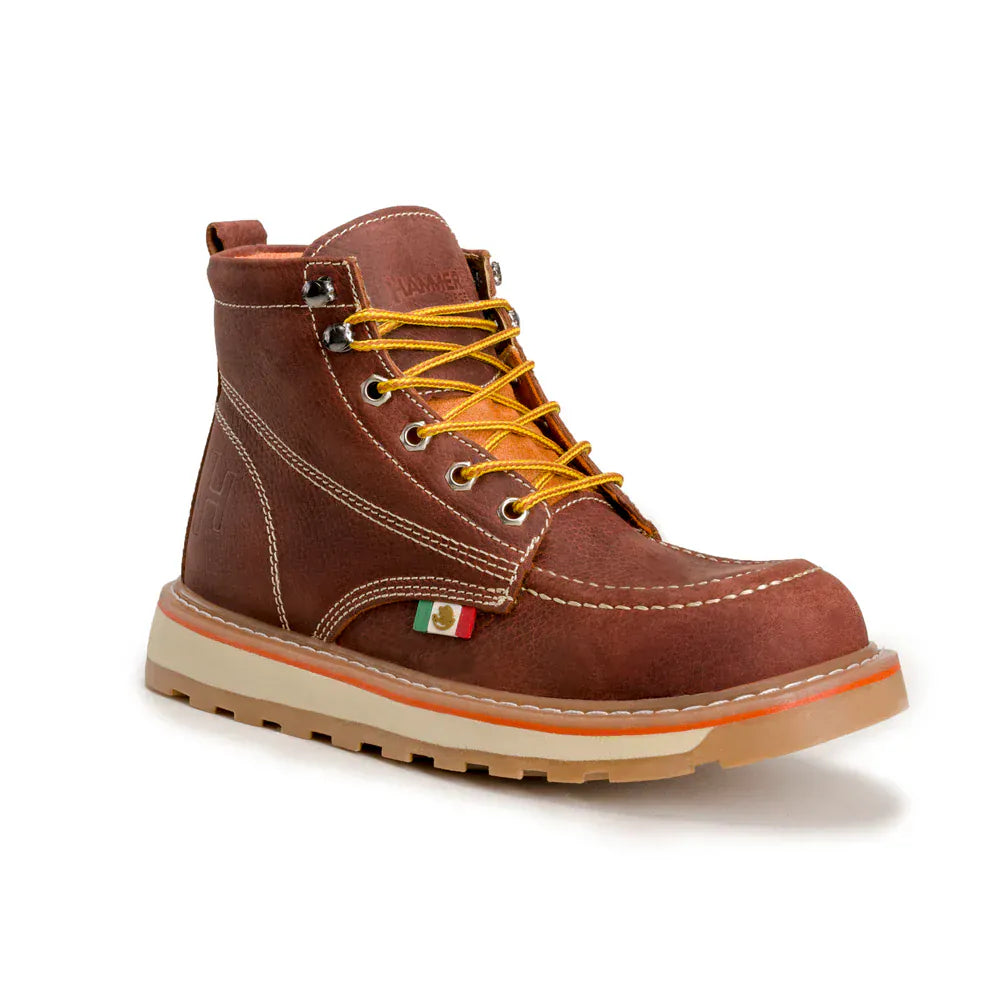 Joe Boots Boots Hammer 6" Leather Work Boots Double Density Sole With MEX Flag Shedron Color - Hammer Boots