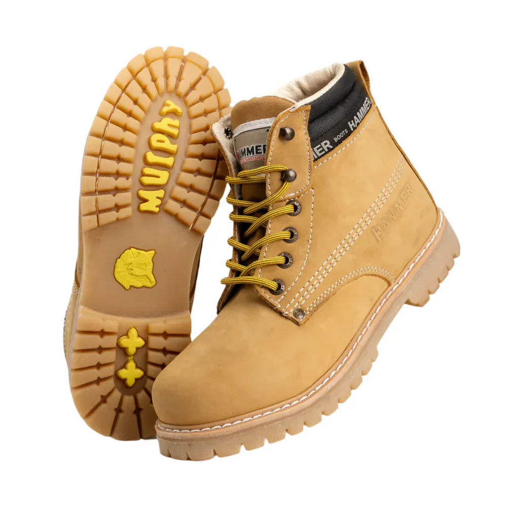 Joe Boots Boots Hammer Murphy Work Boots Tractor Sole Suede Leather Honey Color - Hammer Boots