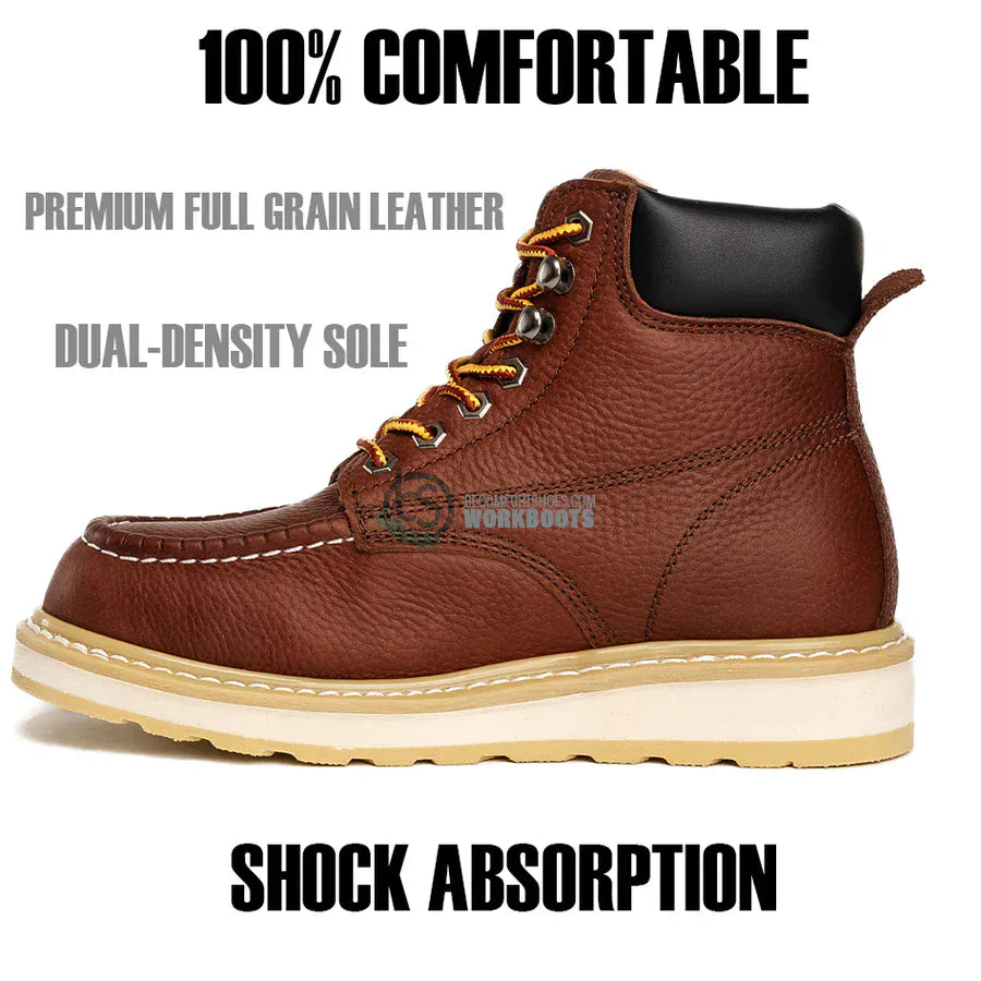 Hammer Men's Hunter Soft Moc Toe Work Boot - Brown - Side View