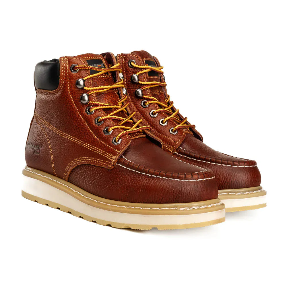Hammer Men's Hunter Soft Moc Toe Work Boot - Tan - Pair Side View