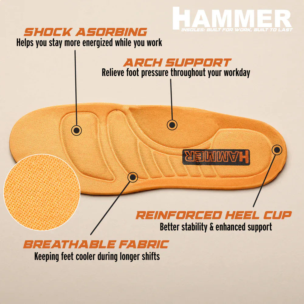 Hammer Men's Hunter Soft Moc Toe Work Boot - Tan - Insole View
