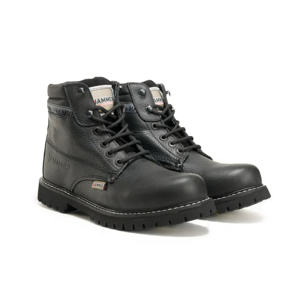 Joe Boots Boots Murphy Work Boots Tractor Sole Leather Black Color - Hammer Boots