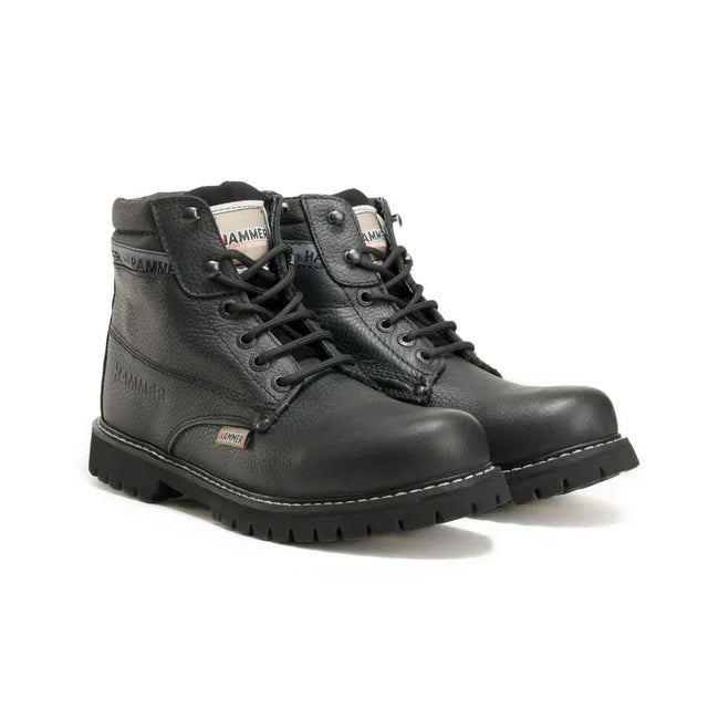 Joe Boots Boots Murphy Work Boots Tractor Sole Leather Black Color - Hammer Boots
