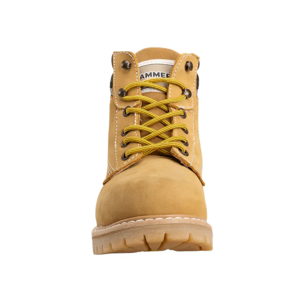 Hammer Men's Murphy Work Boots Tractor Sole Suede Leather Steel Round Toe Work Boots -  Honey - Front View