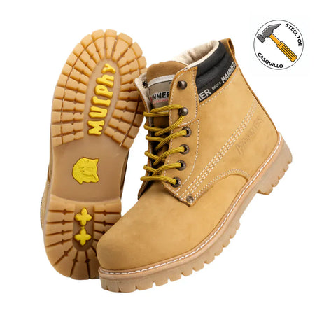 Joe Boots Boots Steel Toe Hammer Murphy Work Boots Tractor Sole Suede Leather Honey Color - Hammer Boots