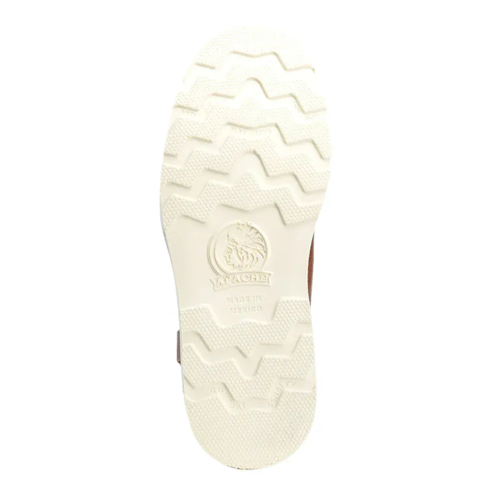 King Welt Men´s Apache 6” Premium Full-Grain Leather Soft Moc Toe Work Boots - Tan - Sole View