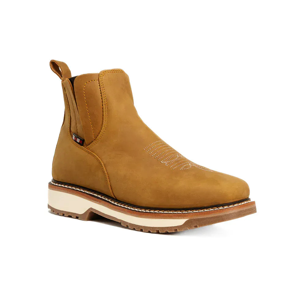 King Welt Men´s Arizona 6" Pull Up Lightweight Square Soft Toe Work Boots - Desert - Side View