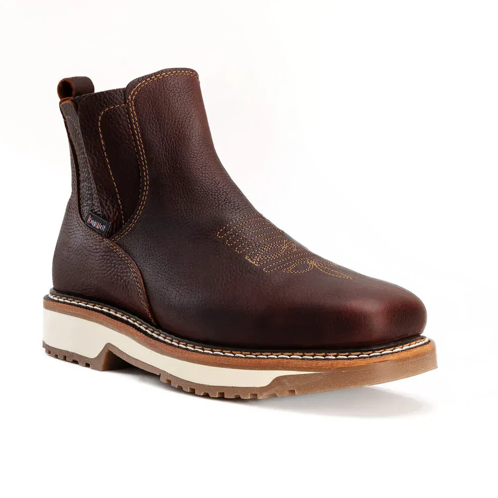King Welt Men´s Arizona 6" Pull Up Lightweight Square Soft Toe Work Boots - Merlot - Side View