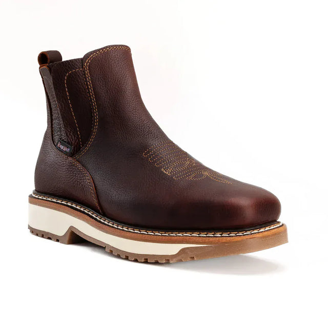 King Welt Boots Arizona 6" Pull Up Square Soft Toe Lightweight Work Boots Merlot Color - King Welt