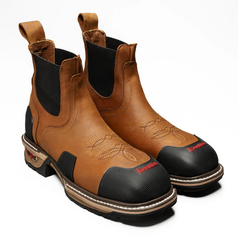 King Welt Boots Buffalo 6" Men's Western Work Boot with Masterguard Protection Tan Color - King Welt