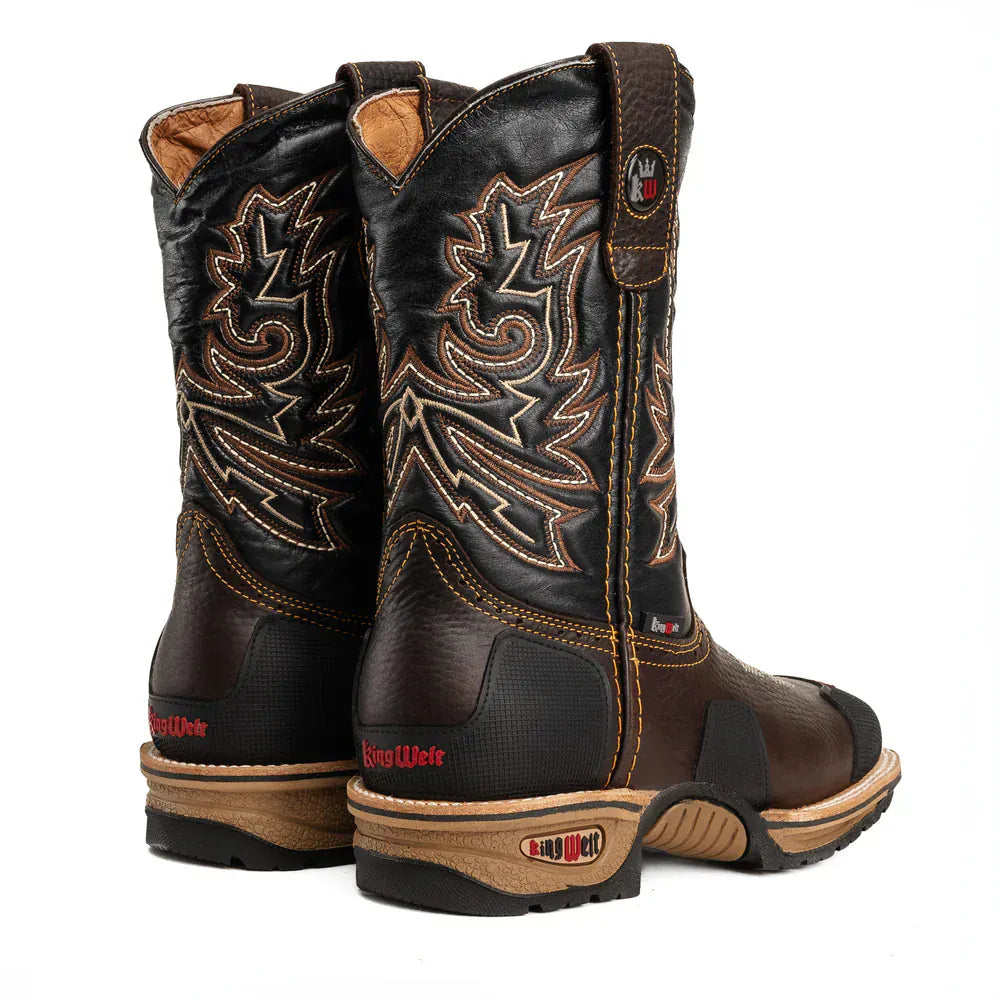 King Welt Boots Buffalo 9" Men's Western Work Boot with Masterguard Protection Brown Color - King Welt