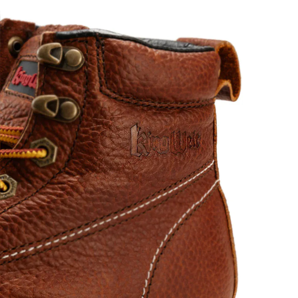 King Welt Men´s Full-Grain Leather 6" Wedge Calexico Soft Moc Toe Work Boots - Tan 