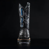 King Welt Boots Men's Thin Blue Line 11' Caiman Tribute Work Boots Gray Color - King Welt