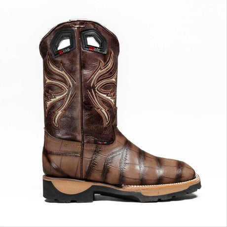 King Welt Boots Predator Pro Alligator 11' Work Boot Brown Color - King Welt