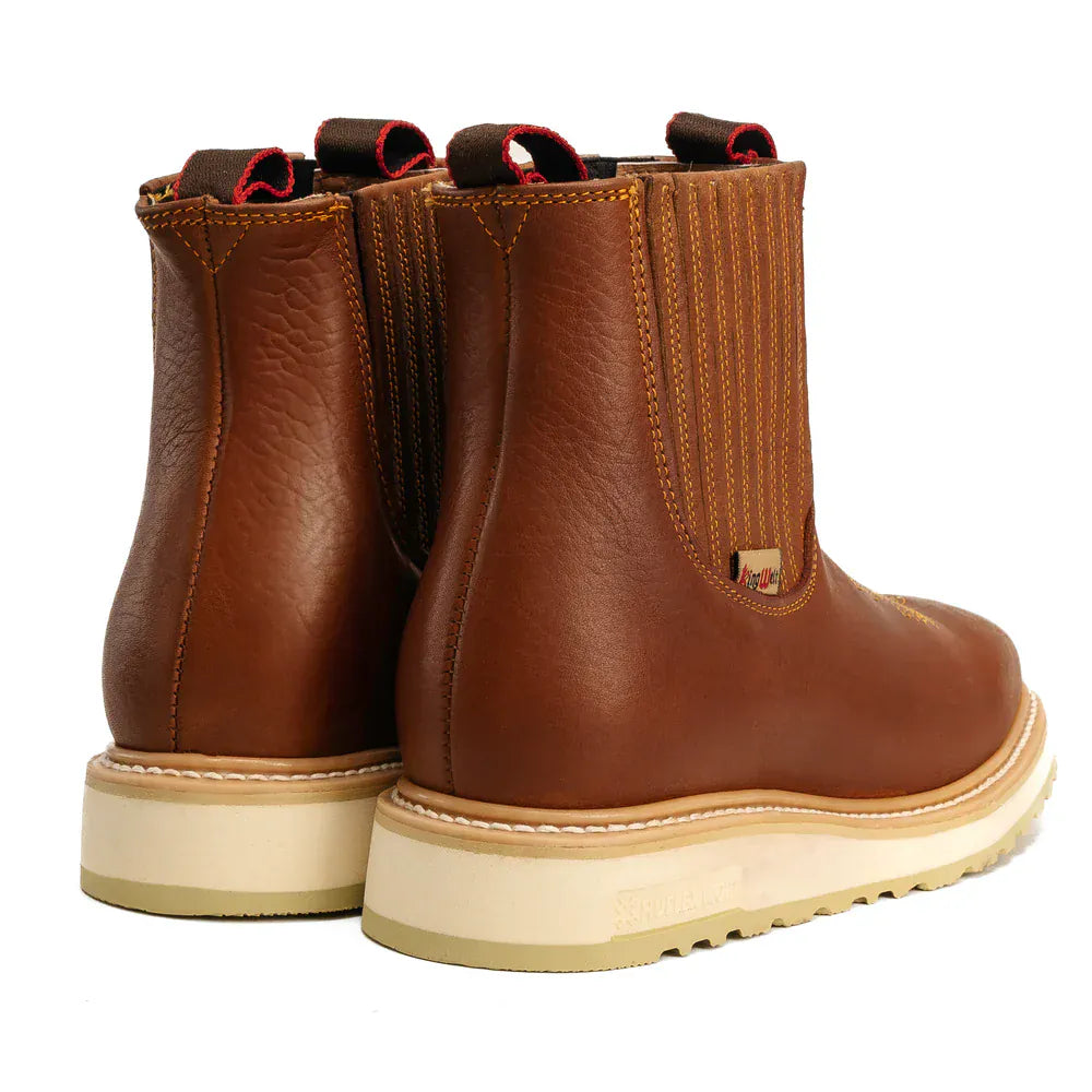 King Welt Boots Ultra Flex 6" Chelsea Work Boots Tan Color - King Welt