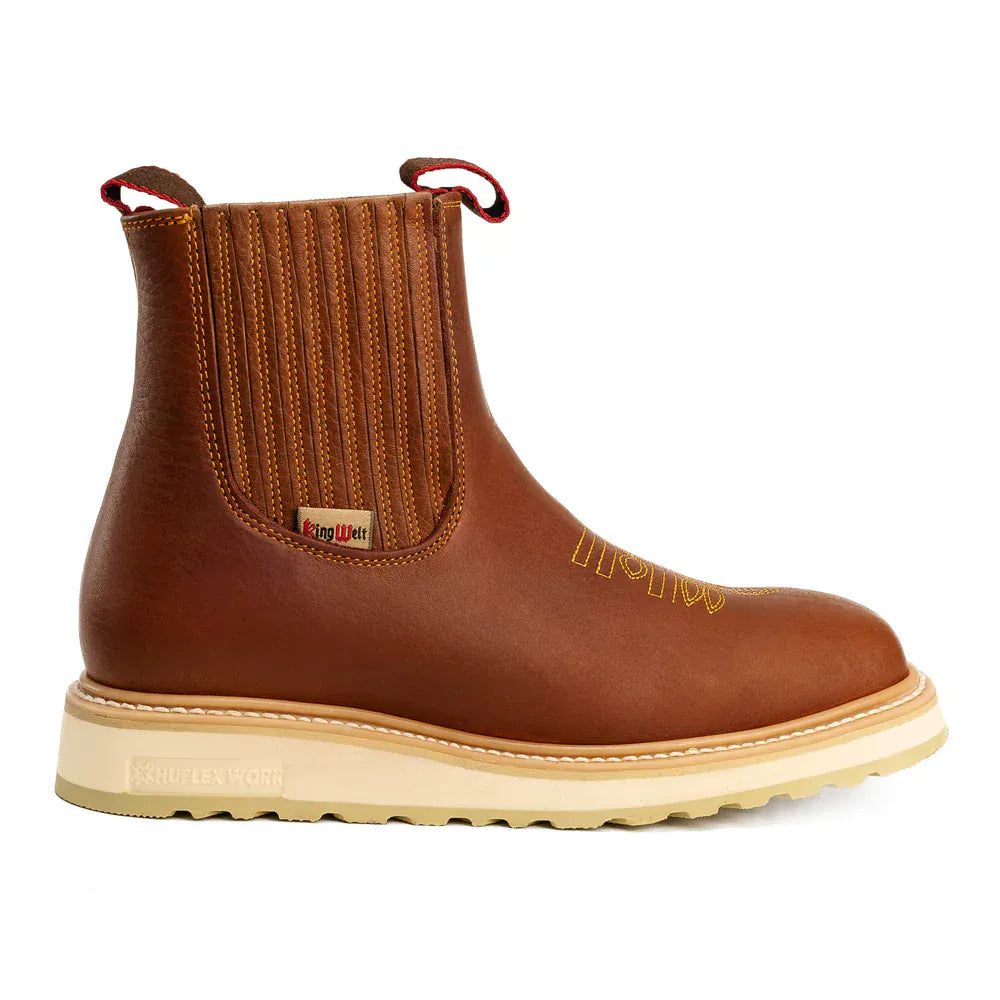 King Welt Boots Ultra Flex 6" Chelsea Work Boots Tan Color - King Welt
