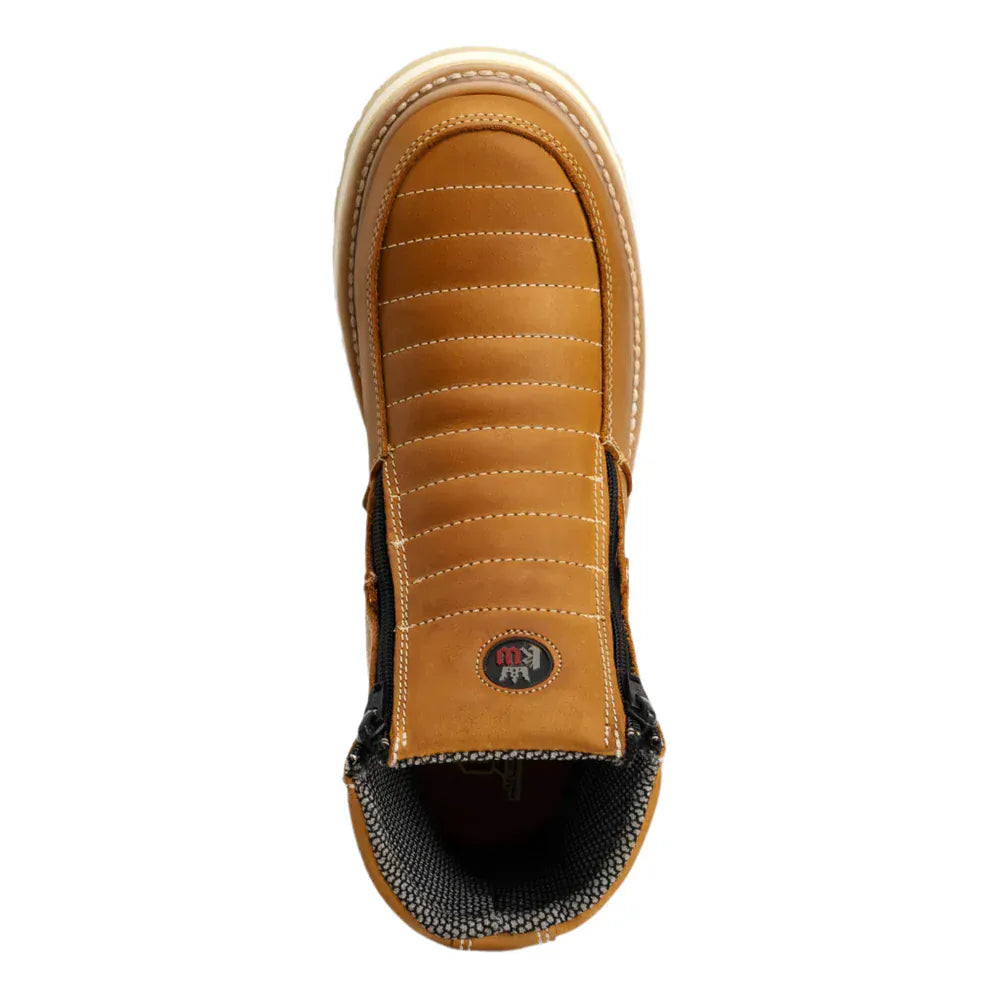 King Welt Men´s Ultra Flex 6" Double Zipper Round Soft Toe Work Boots - Honey Habana - Top View