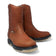 Men's square toe work boots with rubber sole in gold color by La Carreta pair view