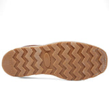 Men's round toe work boots with rubber sole in gold color by La Carreta sole view