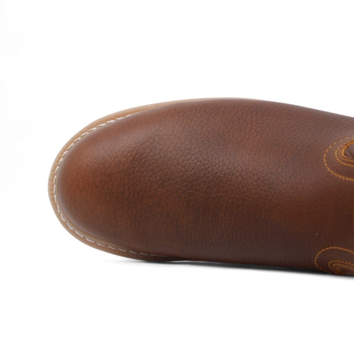 Men's double density work boots in brown by La Carreta toe view