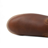 Men's double density work boots in brown by La Carreta toe view